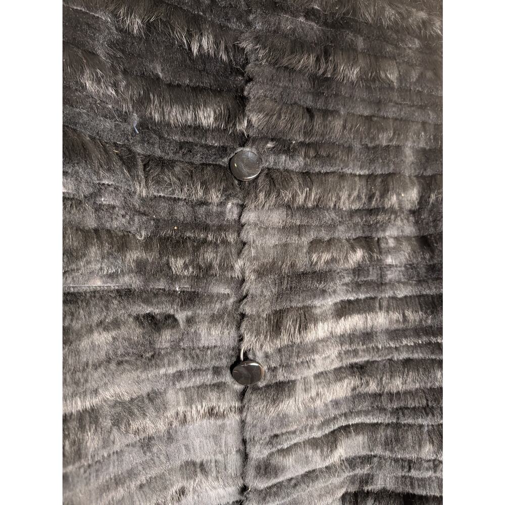 Vintage Luxury Real Rabbit Fur Vest Plus Size Button-Down - Picture 3 of 4